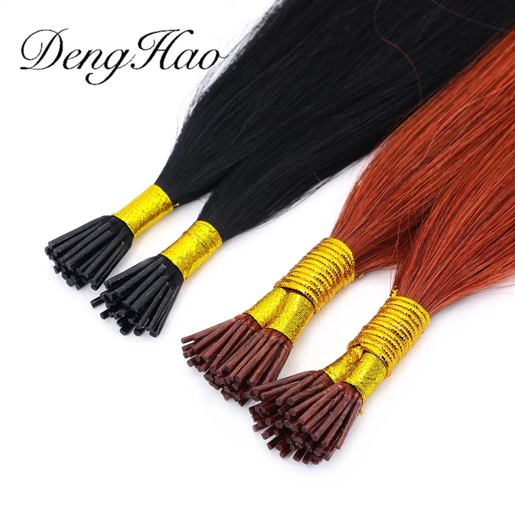 Wholesale Unprocessed Human Remy Hair Prebonded Thick End Italy Keratin I V U Flat Tip Hair Extension