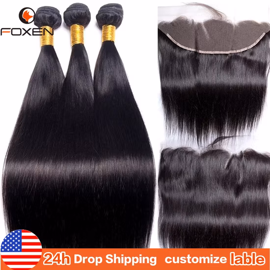 Vente en gros brésilienne 8A droite humaine 360 ​​cheveux frontaux