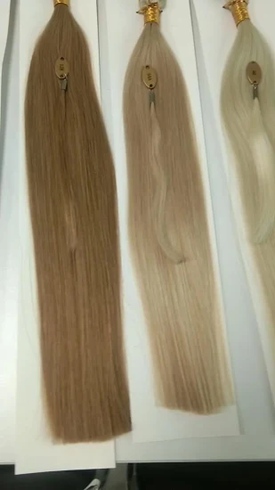 Extensions de cheveux de luxe attachées à la main, cuticules vierges russes, doubles dessinés à la main, trame nouée à la main