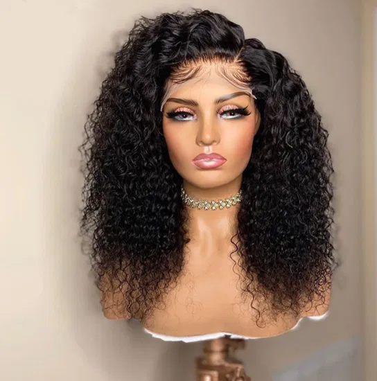 Afro bouclés femmes en gros pas cher bouclés HD synthétique dentelle frontale perruques