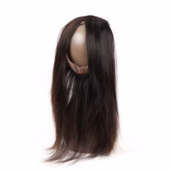 Fermeture frontale en dentelle 360 ​​pré-épilée, cheveux vierges brésiliens, ligne de cheveux naturelle, bande frontale avec cheveux de bébé