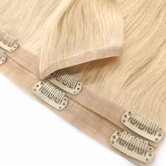 9% de réduction sur la trame de tissage de cheveux en extension faite à la machine, cheveux humains vierges Remy avec couleur piano ombré